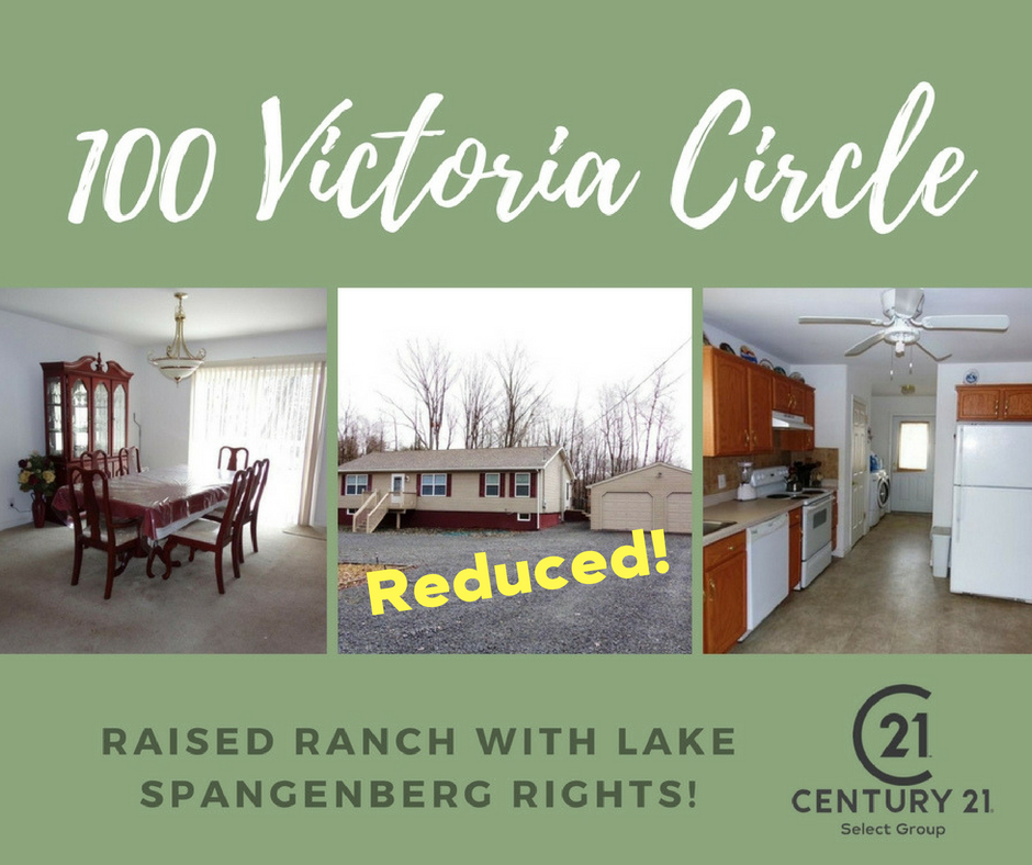 REDUCED! 100 Victoria Circle: Raised Ranch with Rights to Lake Spangenberg