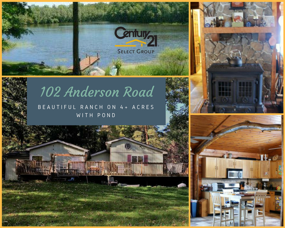 102 Anderson Road: Beautiful Ranch on 4+ Acres with Pond