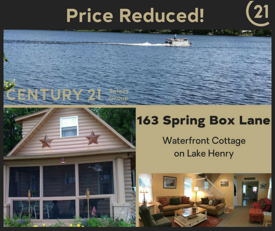 Price Reduced! 163 Spring Box Lane: Waterfront Cottage on Lake Henry