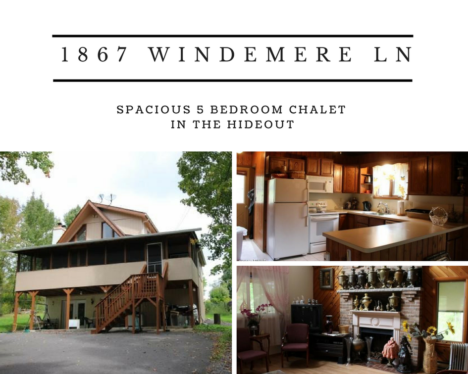 1867 Windemere Lane, Lake Ariel PA: Spacious 5 Bedroom Chalet in The Hideout