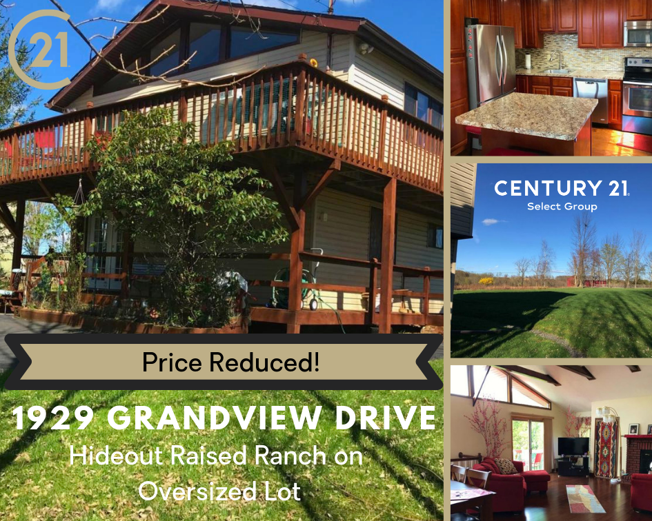 Price Reduced! 1929 Grandview Drive: Hideout Raised Ranch on Over-sized Lot