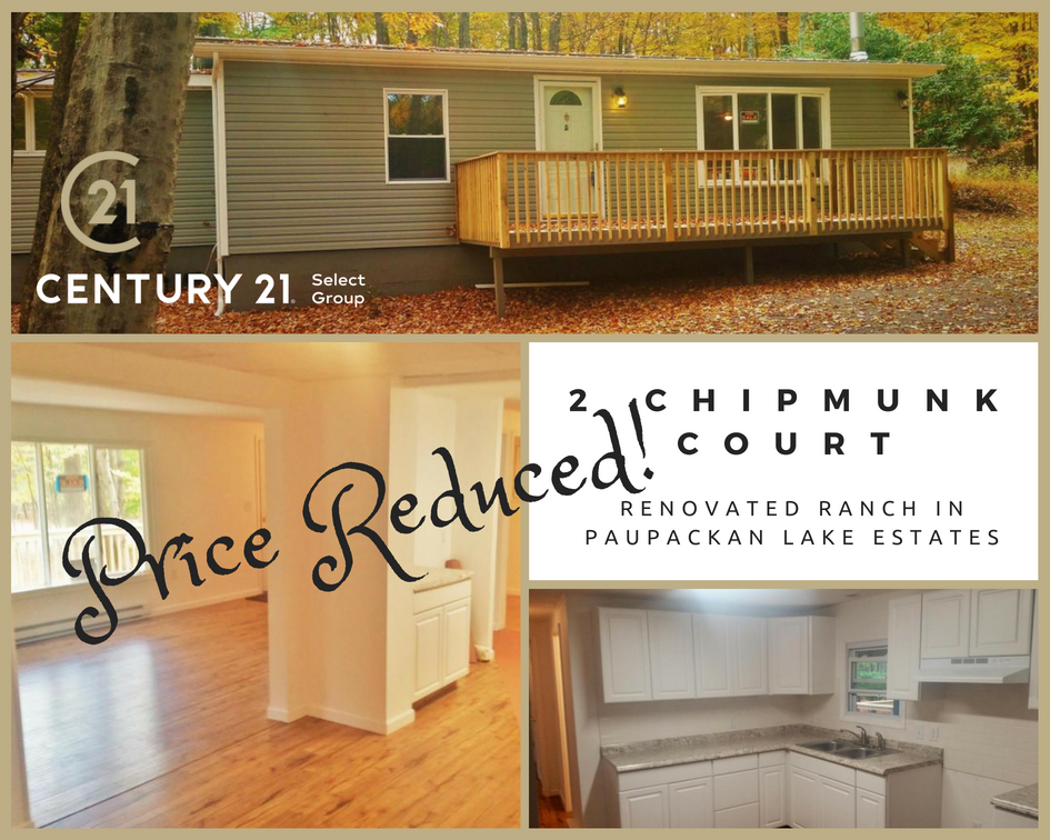 Price Reduced! 2 Chipmunk Court, Hawley PA: Renovated Ranch in Paupackan Lake Estates
