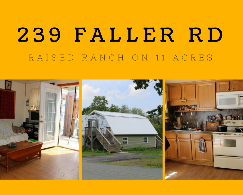 239 Faller Road, Lake Ariel PA: Raised Ranch on 11 Acres