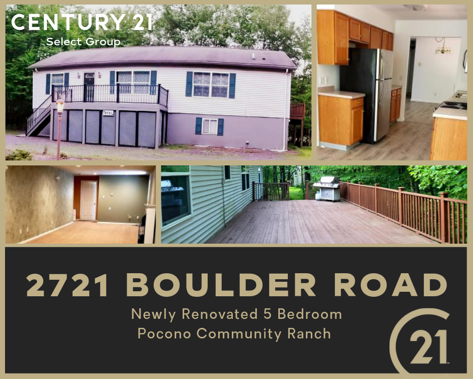 2721 Boulder Road: Newly Renovated 5 Bedroom Pocono Community Ranch