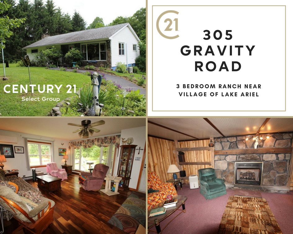 305 Gravity Road: 3 Bedroom Ranch Near Village of Lake Ariel