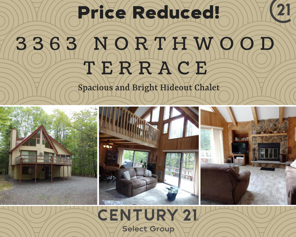 Price Reduced! 3363 Northwood Terrace, Lake Ariel PA: Spacious and Bright Hideout Chalet