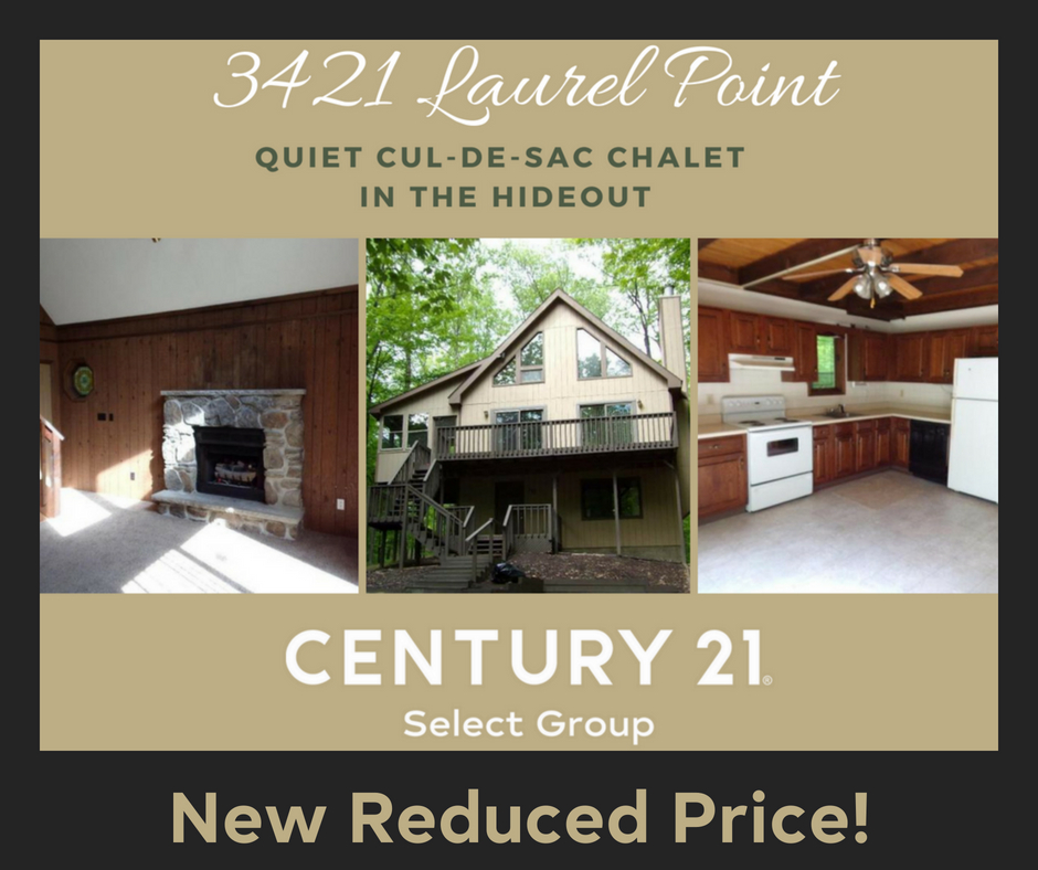 NEW REDUCED PRICE! 3421 Laurel Point, Lake Ariel PA: Quiet Cul-de-sac Chalet in The Hideout