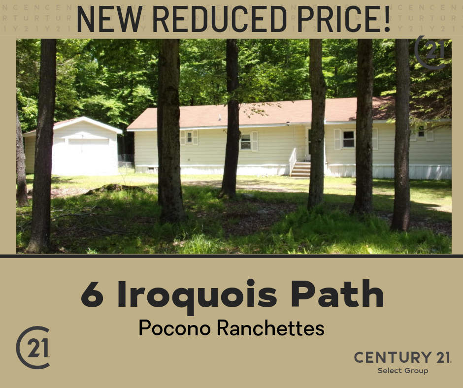 NEW REDUCED PRICE! 6 Iroquois Path: Well Maintained Pocono Ranchettes Mobile