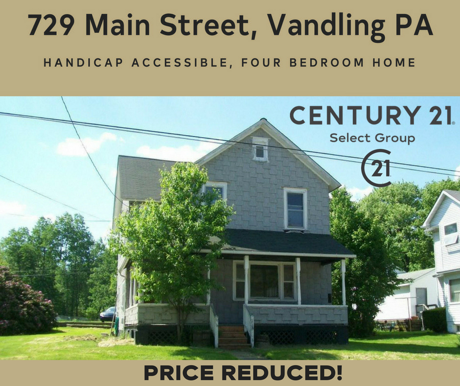 PRICE REDUCED! 729 Main Street, Vandling PA: Handicap Accessible, Four Bedroom Home