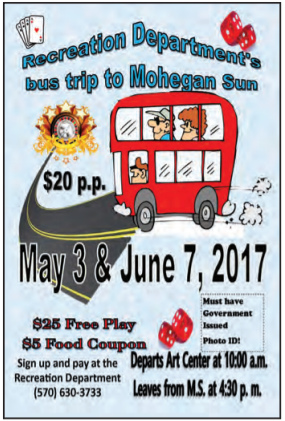 Hideout Bus Trip to Mohegan Sun May 3, 2017