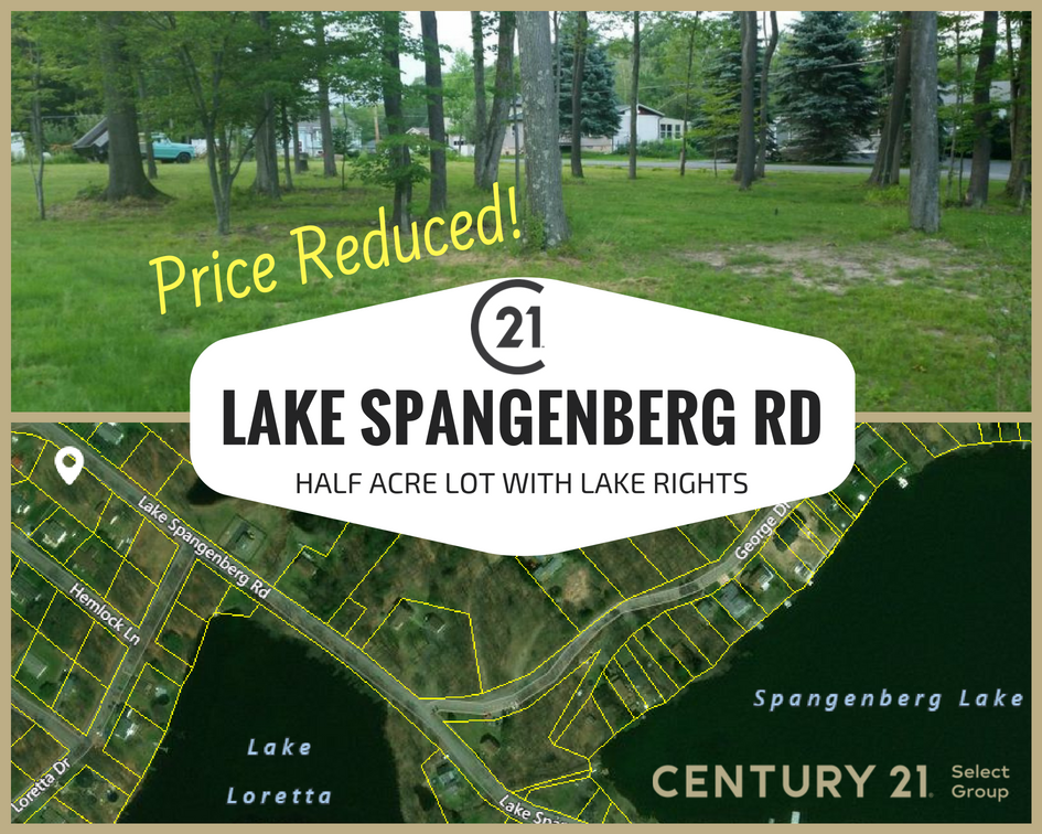 PRICE REDUCED! Lake Spangenberg Road: Half Acre Lot with Lake Rights