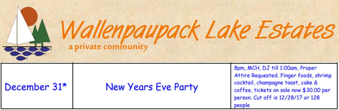 New Years Eve in Wallenpaupack Lake Estates!