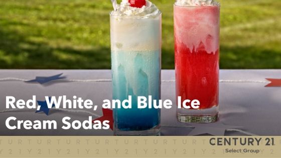Red, White, and Blue Ice Cream Sodas