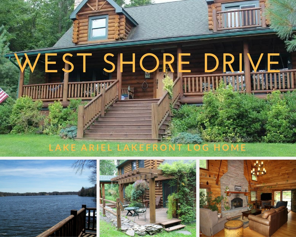 West Shore Drive: Lake Ariel Lakefront Log Home