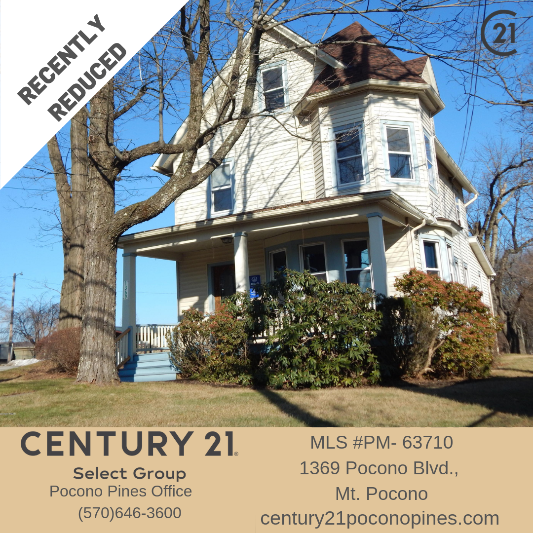Commercial Property Price Reduction at 1369 Pocono Blvd., Mt. Pocono with the Century 21 Select Group Pocono Pines Office