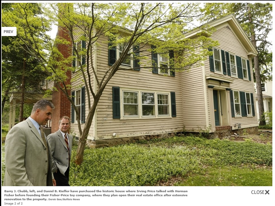 Daniel Keiffer and Barry Chubb purchase East Aurora home of toy man Irving Price
