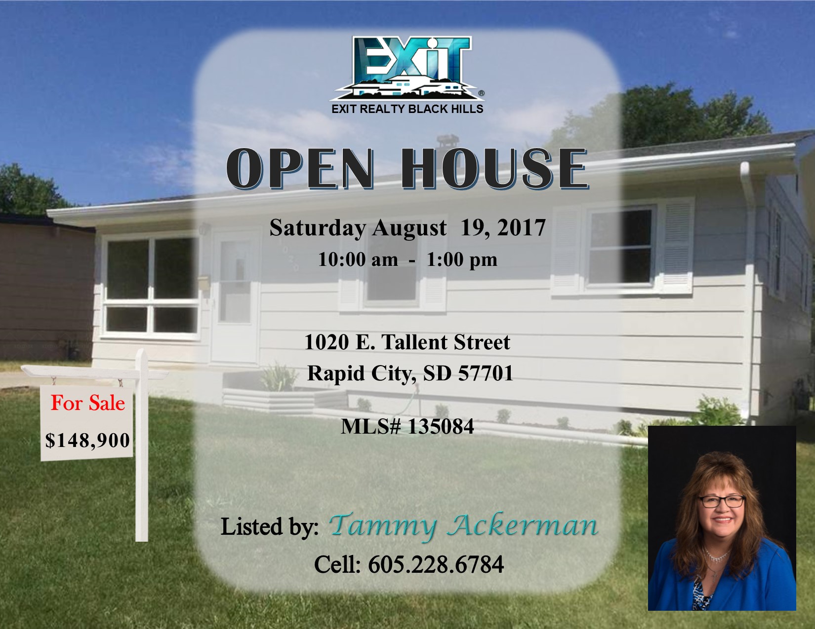 OPEN HOUSE Saturday August 19, 2017