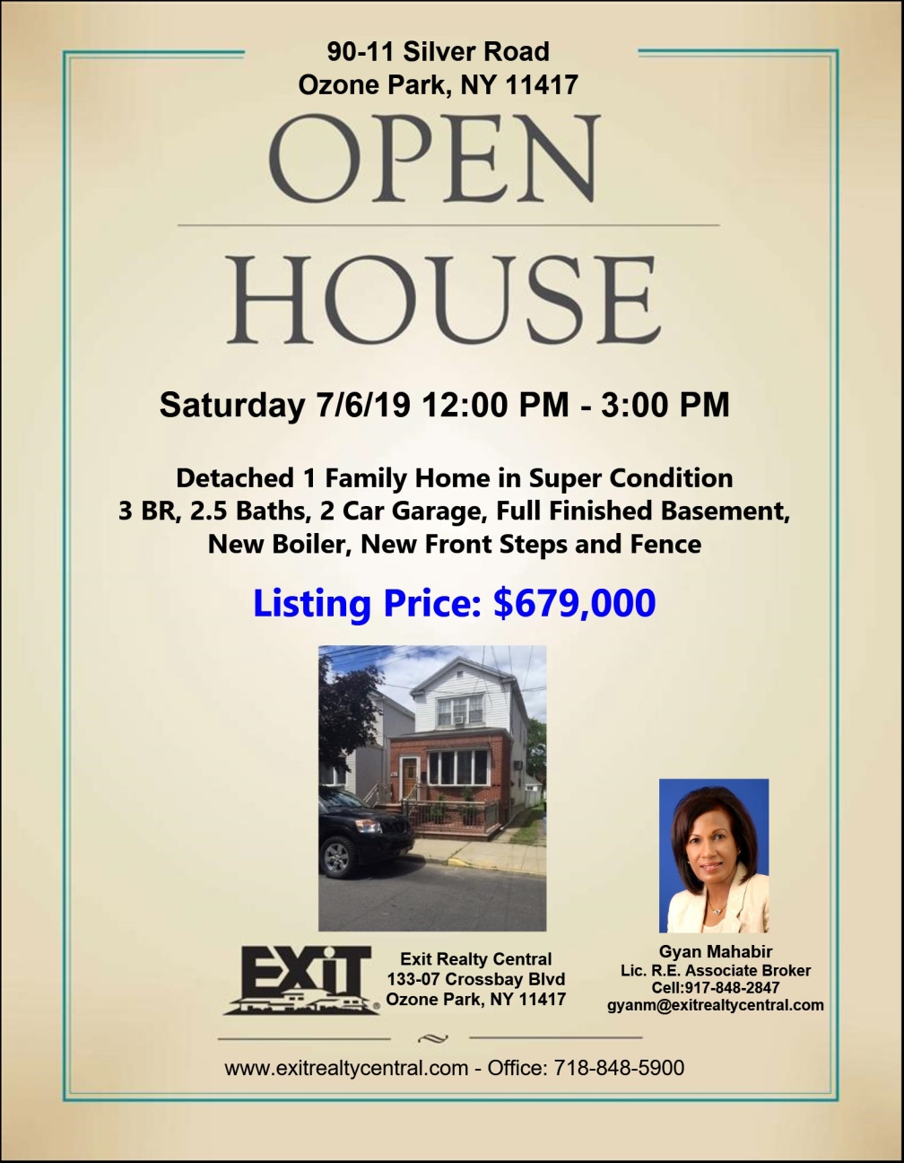 Open House in Ozone Park 7/6 12-3pm
