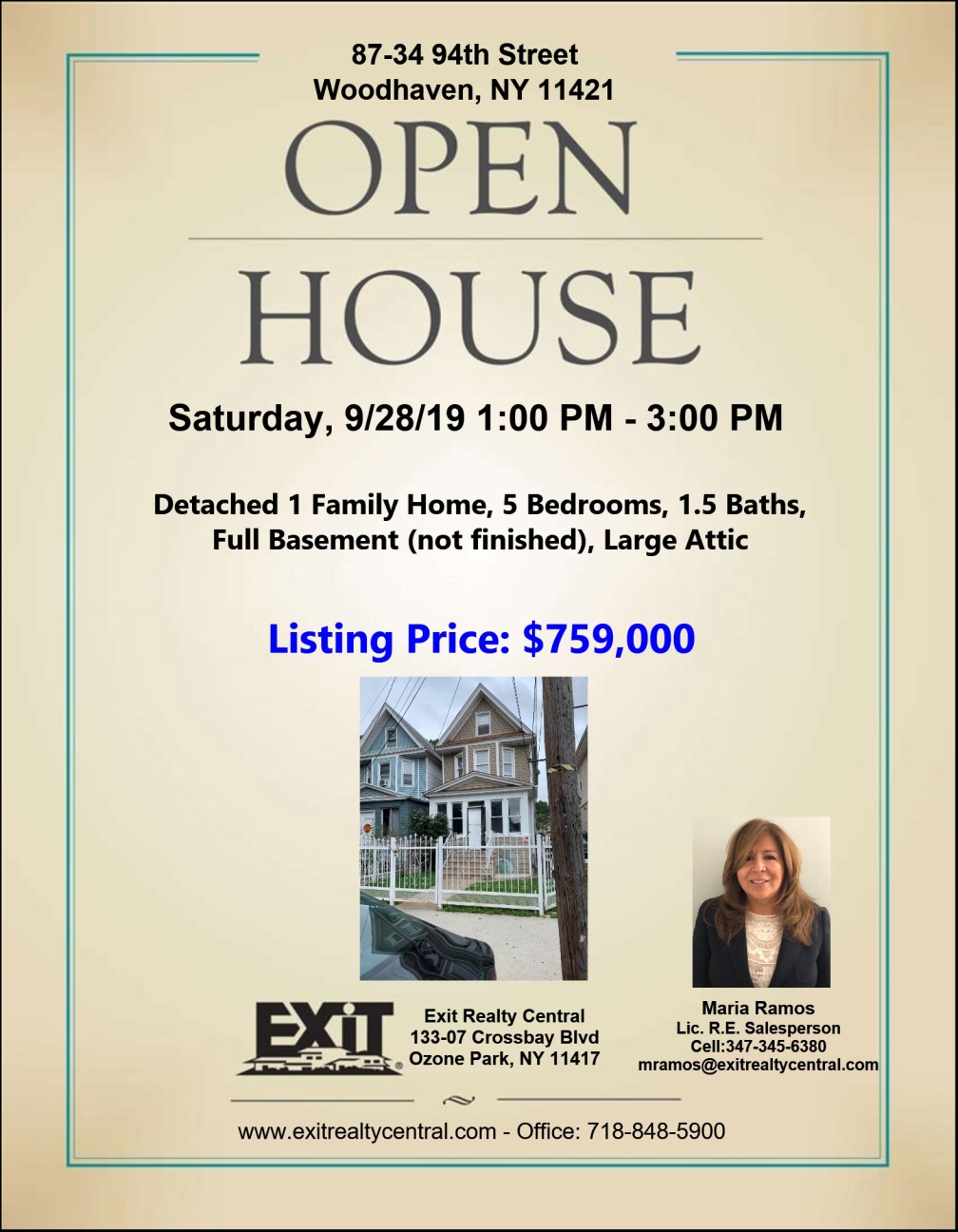 Open House in Woodhaven Saturday, 9/28 1-3pm