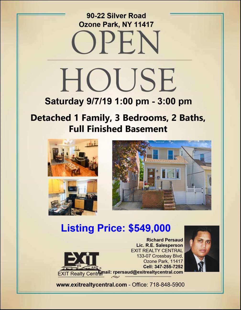 Open House in Ozone Park 9/7 1 - 3 pm