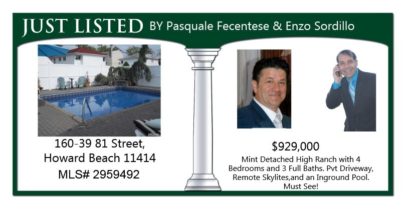 4 Bedroom in Howard Beach Just Listed by Pasquale & Enzo!