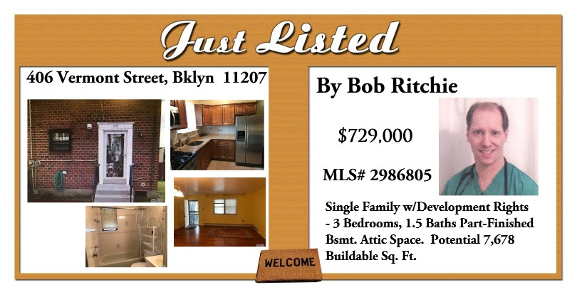 Just Listed in Brooklyn by Bob Ritchie