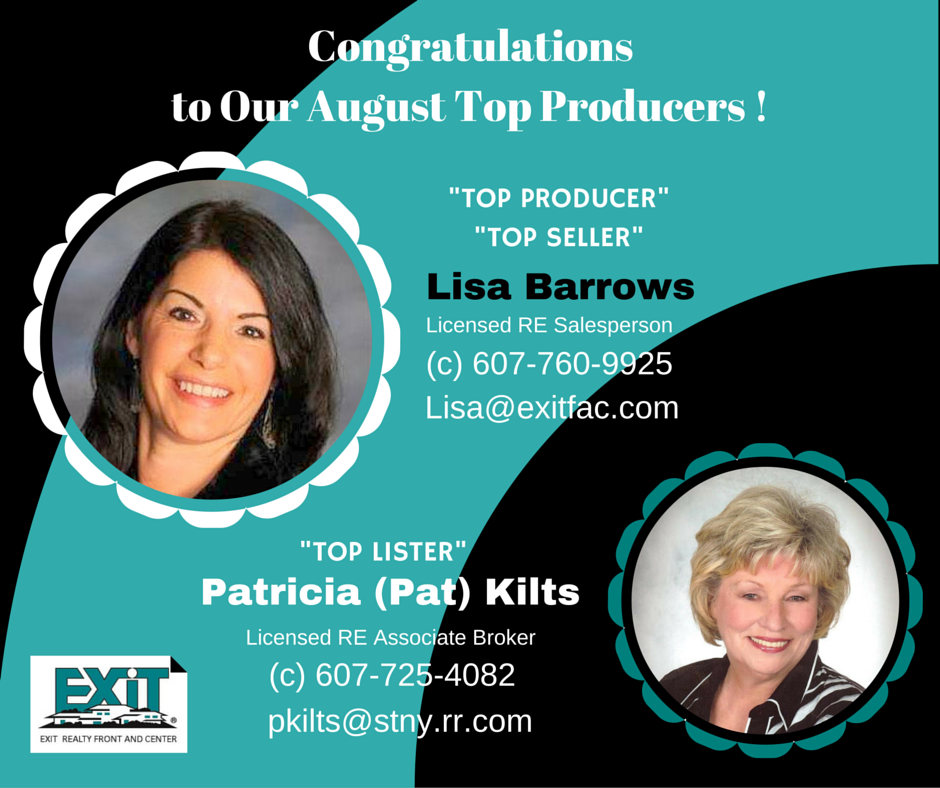 CONGRATULATIONS TO OUR AUGUST TOP PRODUCERS!