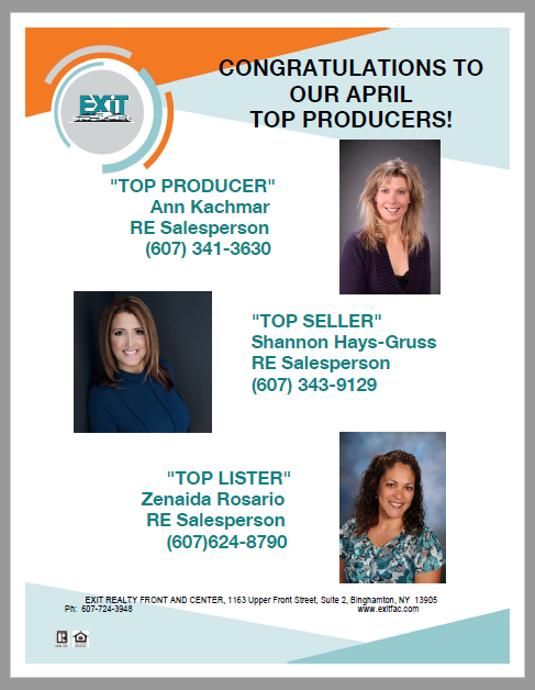 Congratulations to Our April Top Producers!
