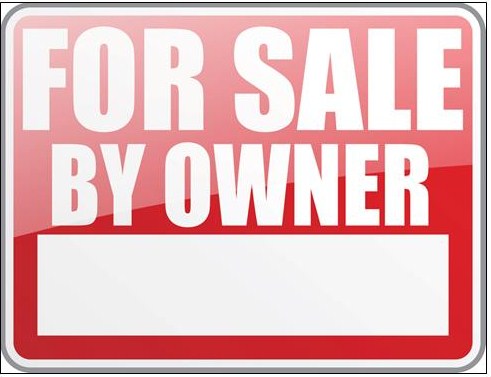 red and white for sale by owner sign