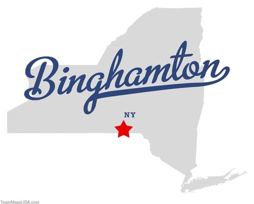 Map of NY highlighing Binghamton
