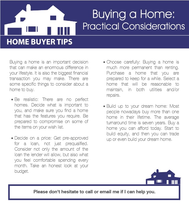 Buying a Home: Practical Considerations