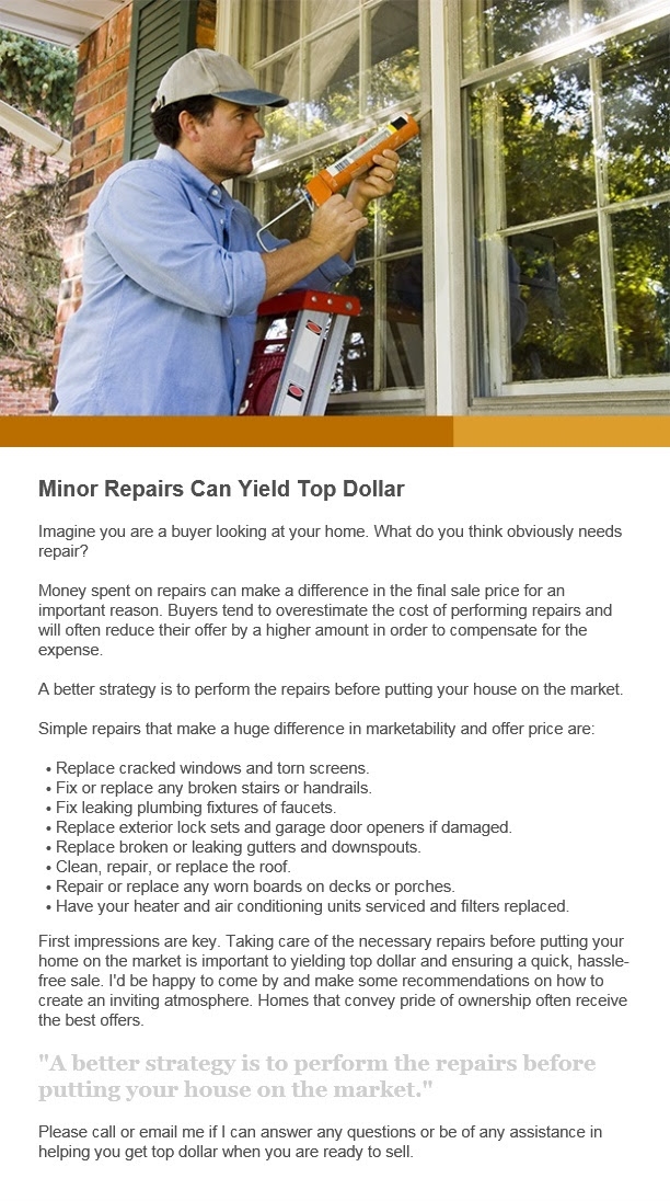 Minor Repairs Can Yeild Top Dollar