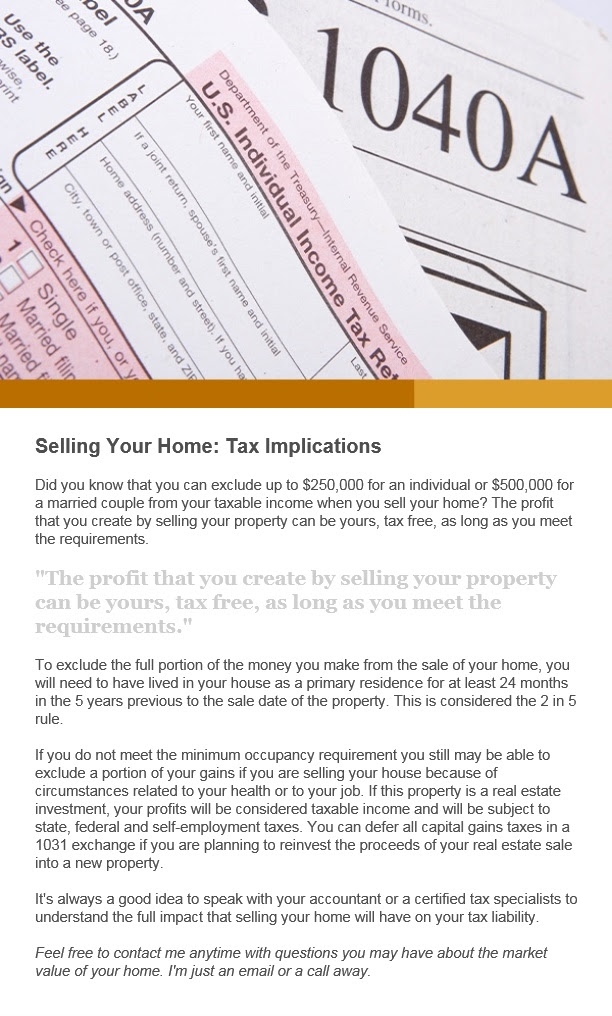 Selling Your Home Tax Implications