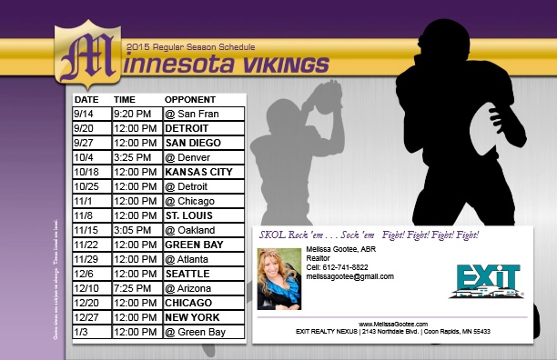 Minnesota Vikings Schedule for 2016