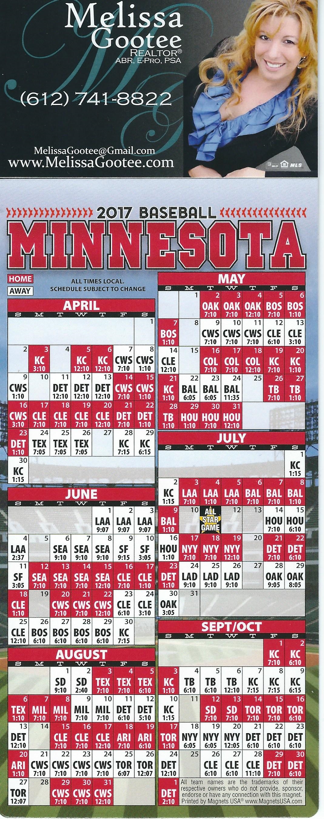 Your 2017 Twins Schedule