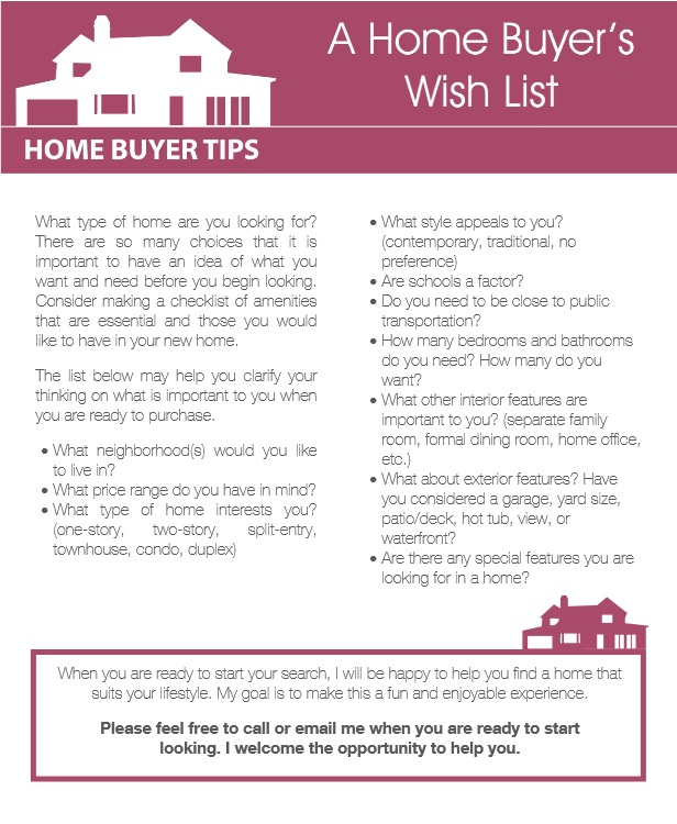 A Home Buyer's Wish List