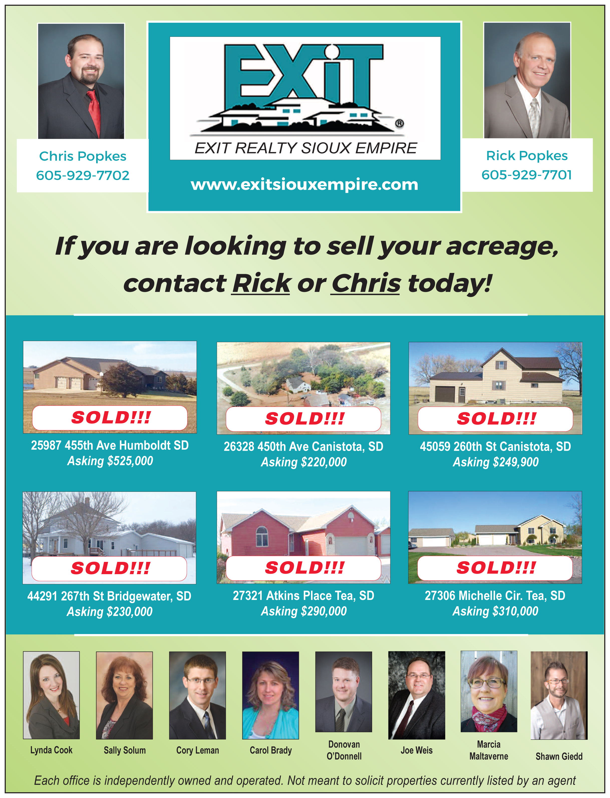 Recently SOLD Acreages!