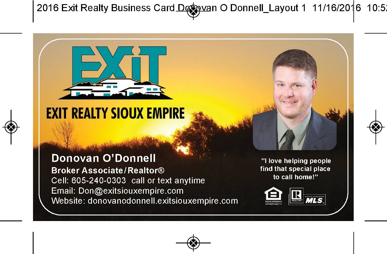 RealtorÂ® Donovan O'Donnell's New Business Card!